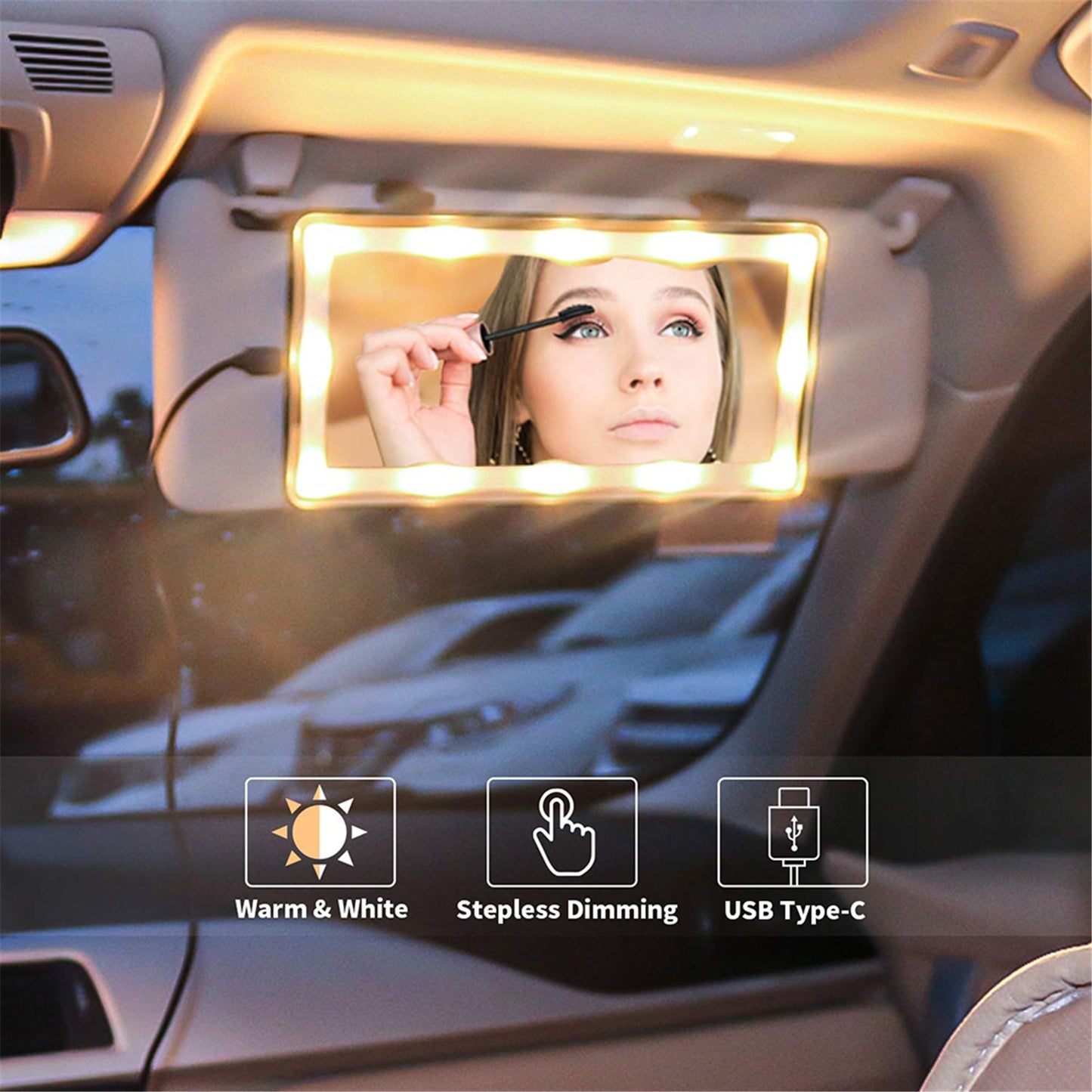 Timo Products™ Car LED Vanity Mirror